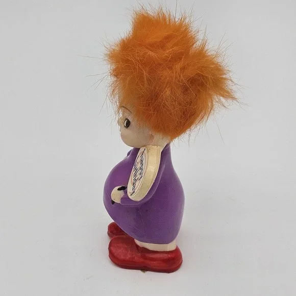 Vintage 1970 It's The Berries Happy Birthday Figurine. Purple Dress/Orange Hair. - Picture 4 of 8